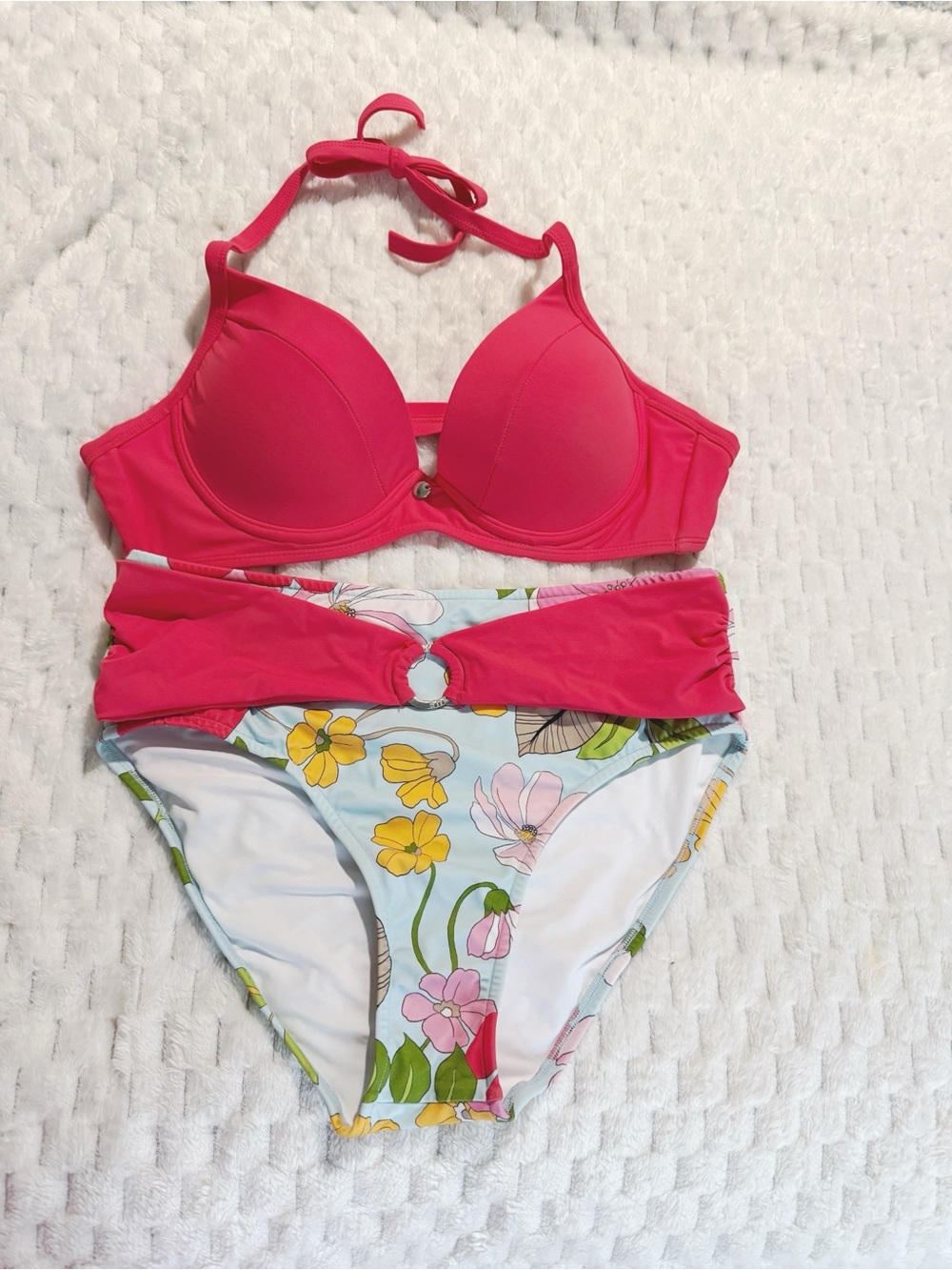 VENUS coral red floral bikini set